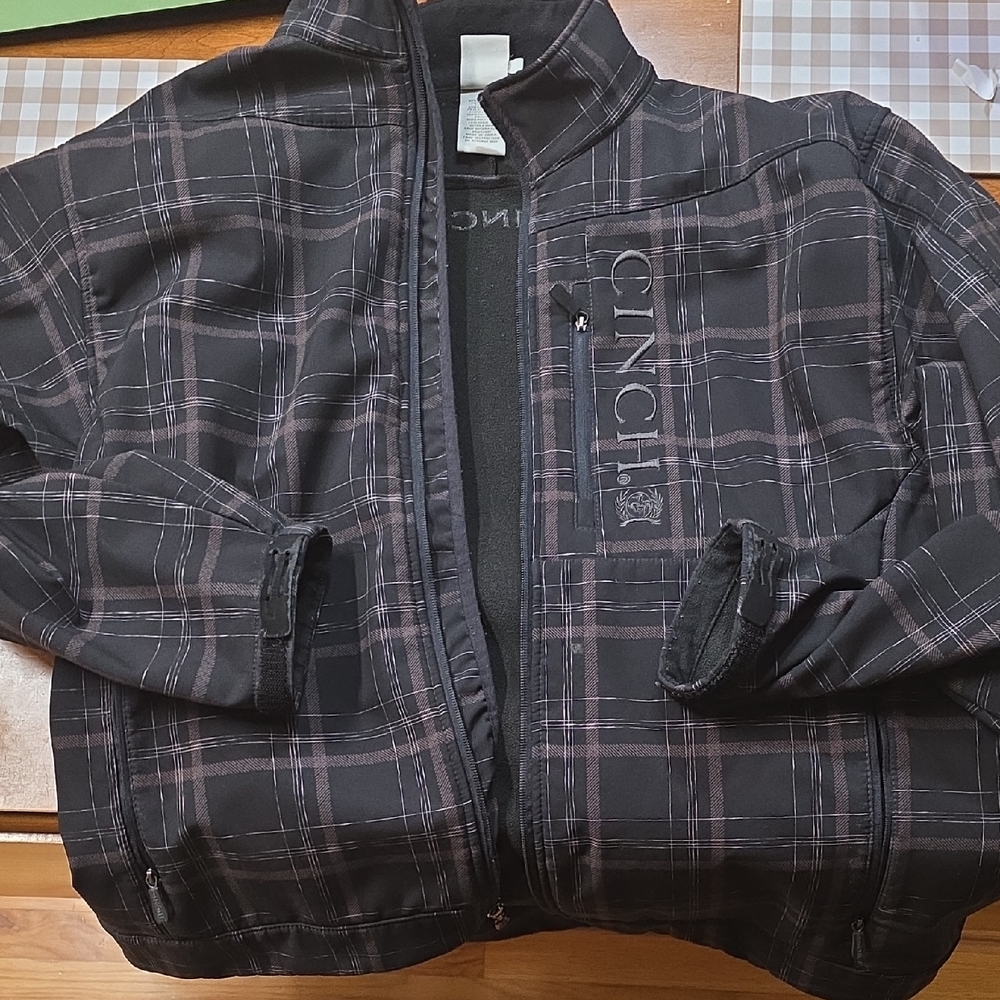 Cinch Black Plaid Jacket XXL